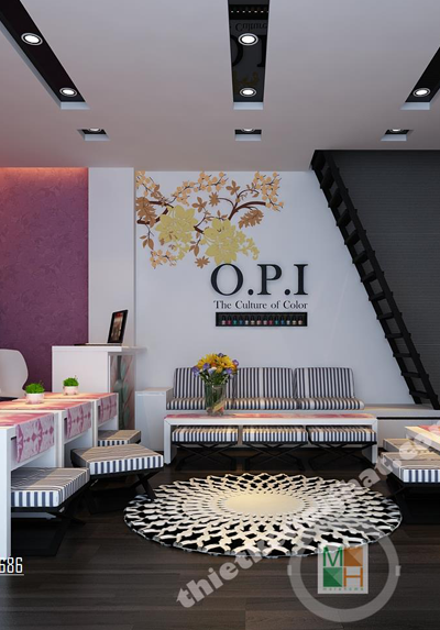 Thiết kế nội thất Salon Nail OPI phong cách hiện đại
