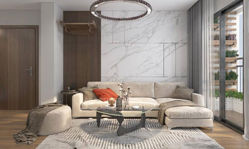  Thiết kế thi công nội thất phòng khách chung cư Liễu Giai