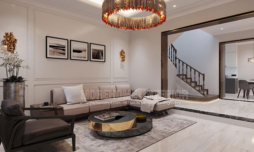  Thiết kế thi công nội thất phòng khách nhà phố Âu Cơ